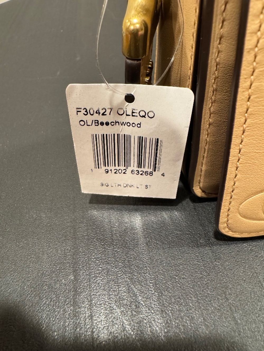 NWT - Coach F30427 Dinky with Olive hardware in Beechwood beige/tan leather